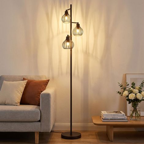 Stehleuchte Stehlampe Wohnzimmerlampe Fußschalter Bronze Metall H 161 cm (1/5)