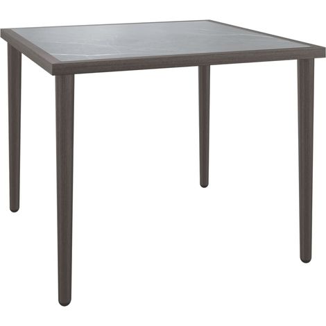 vidaXL Tavolo da Giardino Grigio 48x48x37 cm in Acciaio (1/5)