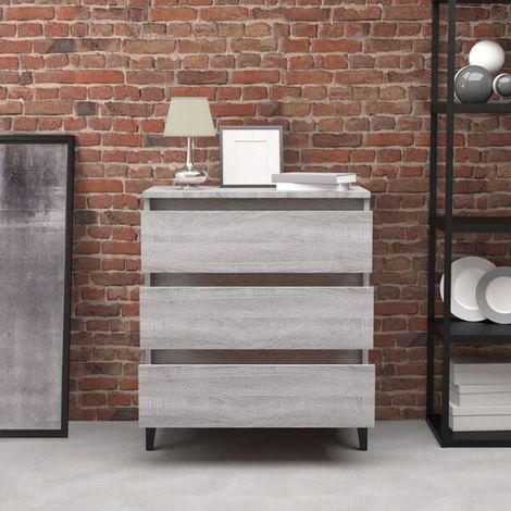 Buffet de Cuisine 60x35x69 cm, Meuble Rangement avec Portes et Étagères, Desserte de Cuisine en Bois d'Ingénierie, Couleur Gris Sonoma, pour Salon, Salle à Manger (1/5)