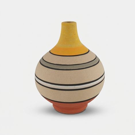 Vaso tondo in ceramica decorativo Mexicana (1/2)