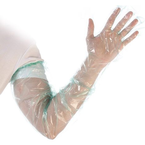 FRANZ MENSCH Hygostar - Guanti in LDPE Softline extra lunghi, lisce, con elastico