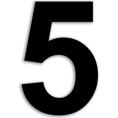 Numéro de maison 3 pouces - Lot de 5 chiffres - Acier inoxydable SUS304 noir - Adhésif résistant aux intempéries - Pour extérieur et façade - 75mm (1/5)