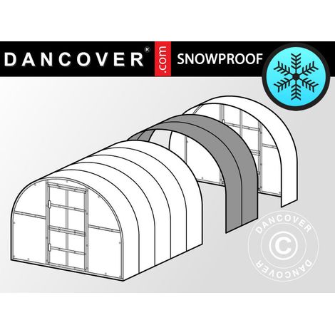 Polycarbonat-Gewächshaus Erweiterung, TITAN Arch 320, 6m², 3x2m, Silber - Dancover