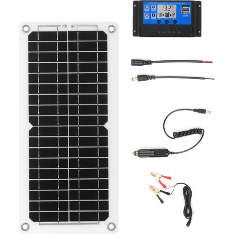 Beyamis Kit panneau solaire 12W 12V - Contrôleur charge USB pour camping-car bateau (1/5)