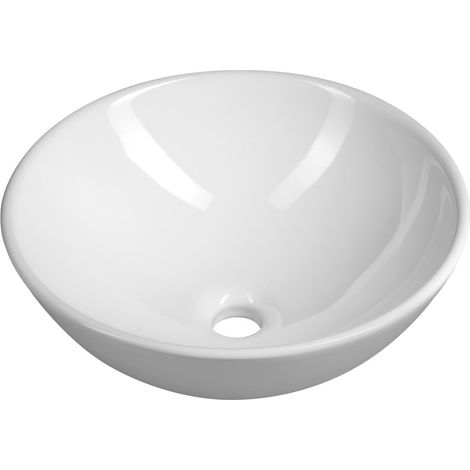 Vasque à poser en céramique, dia. 40 cm, blanc (1/4)