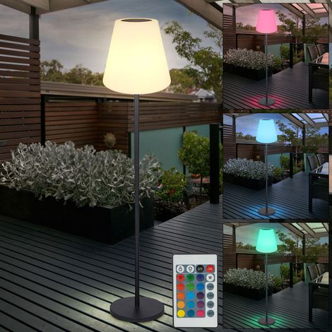 Solarlampen für Außen Stehleuchte Solar Standlampe Balkon LED Solar mit RGB Farbwechsel, Fernbedienung, Farben fixierbar, DxH 34x150 cm