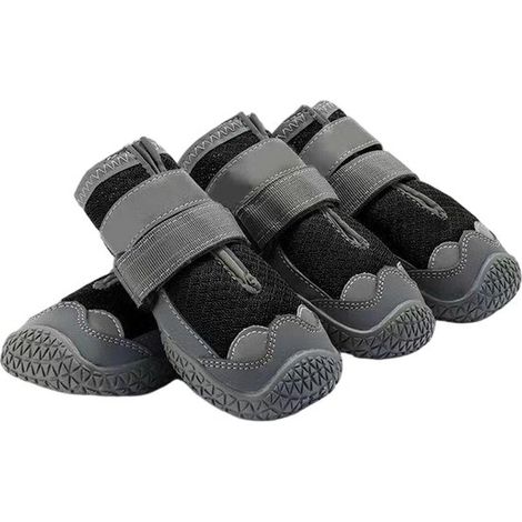 4er-Set Hundeschuhe Atmungsaktive und rutschfeste Hundeschuhe Reflektierende Hundeschuhe Geeignet für Schnee und Spaziergänge Schwarz Größe 2XL (1/5)