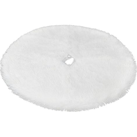 Jupe Pour Arbre De Noël - 122 Cm - Polyester - Blanc - Pour Décoration Intérieure Et Extérieure - 1 Pièce (1/5)