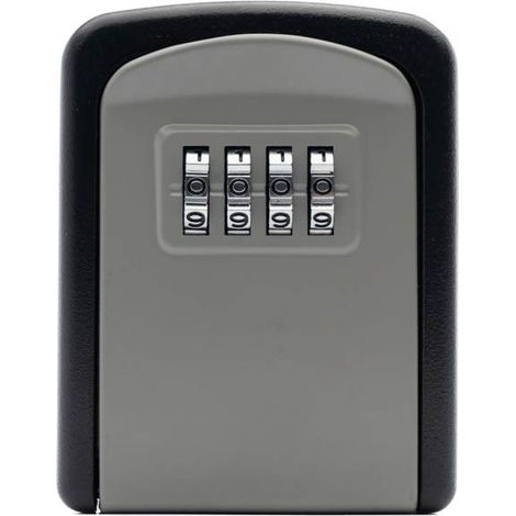 Boîte de verrouillage à combinaison murale avec mot de passe à 4 chiffres, boîte de rangement étanche pour clés de 5 clés, capacité de 5 clés, protection de clé en ABS pour une utilisation (1/5)