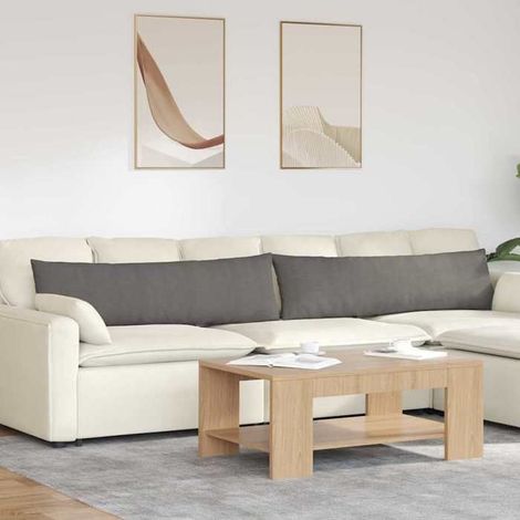 Coussins de canapé - 42013860 - Velours côtelé gris clair - 145 x 40 cm - Lot 2 pièces (1/5)
