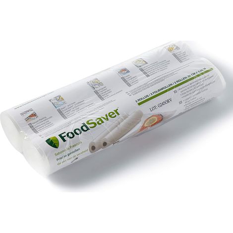 FoodSaver FSR2802 - Rotolo Termosigillabile per Macchina per Sottovuoto Alimenti, senza BPA, 28 cm x 5.5 m, 2 Pezzi (1/5)
