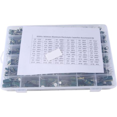 Kit Haute Fréquence de Condensateur Électrolytique en Aluminium de 925 Pièces 36 Types de Spécifications Pièces de Valeur de Résistance (1/5)