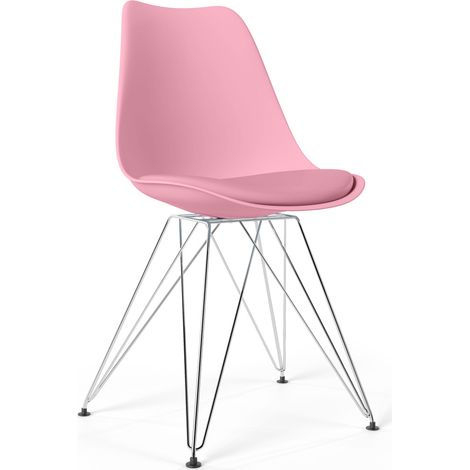 Dining Chair with Cushion - Scandinavian Design and Black Metal Legs - Skögur (1/5)