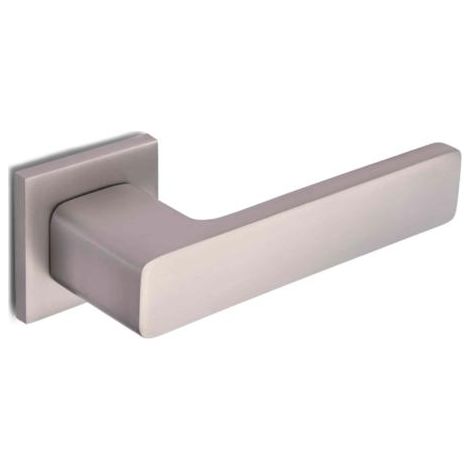 Jeu de poignées modèle Nelson aluminium niquel avec rosace carrée 52x52x6mm - talla