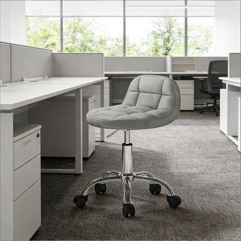 Chaise de bureau pivotante, tabouret de salon avec roulettes, fauteuil ergonomique pour ordinateur et coiffeuse (chaises uniquement) (1/5)