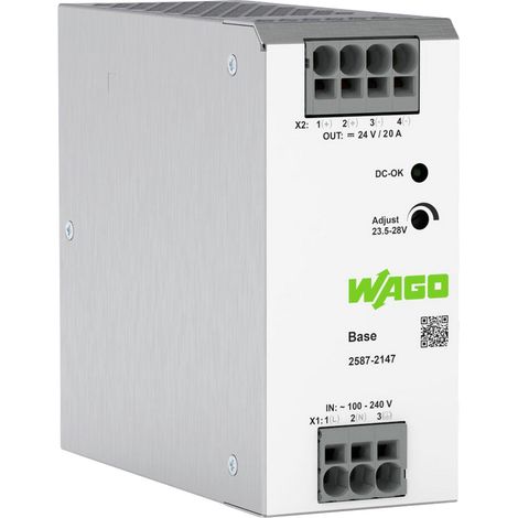 WAGO 2587-2147 Hutschienen-Netzteil (DIN-Rail) 24 V/DC 20 A 480 W Anzahl Ausgänge:1 x Inhalt 1 St. (1/4)