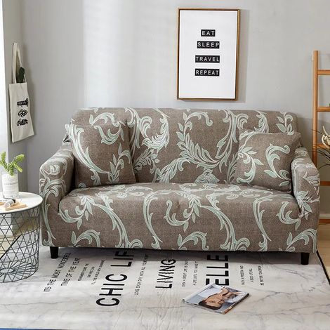Housse de Canapé Extensible 2 Place Couverture Canapé avec Accoudoirs, Modèle rétro, kaki, vert[SFT151] (1/4)