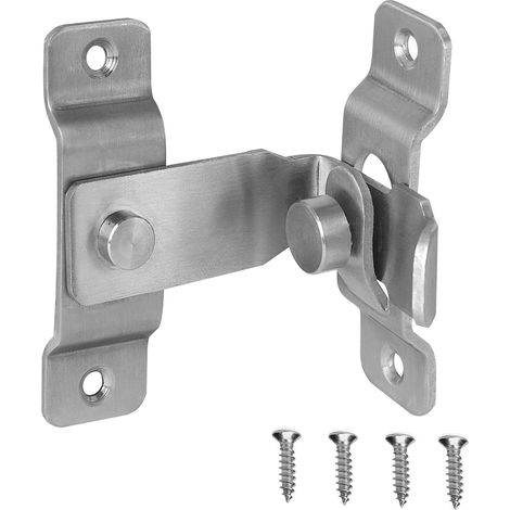 Loquet coulissant pour porte rabattable, loquet en acier inoxydable à 90 degrés, finition brossée, Taille XL (1/5)