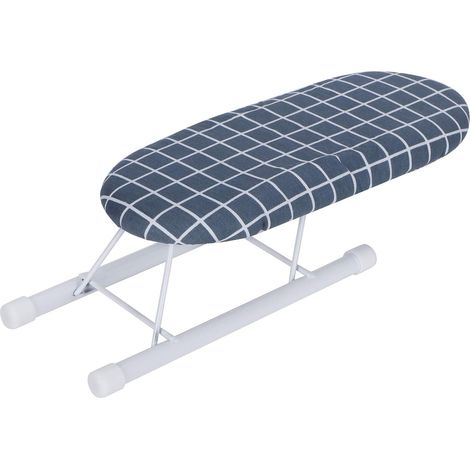 Mini Planche à Repasser Pliable Compacte pour Manches Poignets Colliers 10 2 X 4 3 X 3 1 Pouces avec Housse Amovible Lavable pour Voyage Maison Carreaux Bleu foncé (1/5)