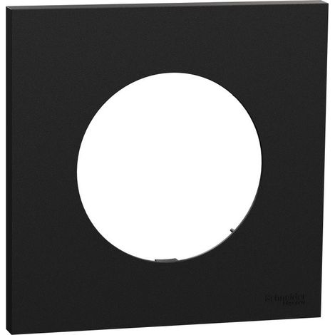 Plaque de finition Schneider Odace 1 poste – Montage horizontal/vertical – Plastique noir onyx – Fixation à clipser