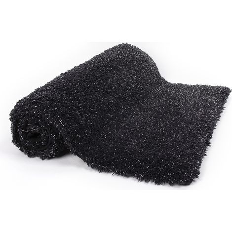BATHBAZAAR - Tapis de bain LUREX en coton noir - 45x75 cm