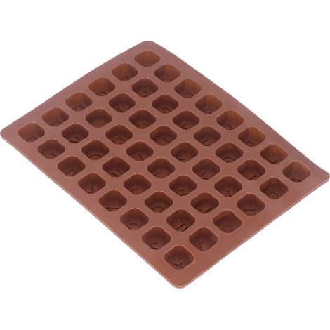 Moule à pâtisserie en silicone multifonctionnel 3 pièces, 48 cavités, pour pudding, chocolat et biscuits, marron (1/5)