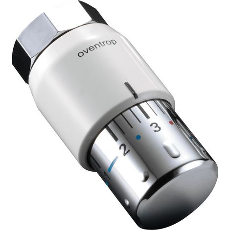 Oventrop – Thermostat Uni SH blanc/chrome – Tête thermostatique avec capteur à liquide – Raccord fileté M30 x 1,5 – Aide au réglage pour malvoyants (1/7)