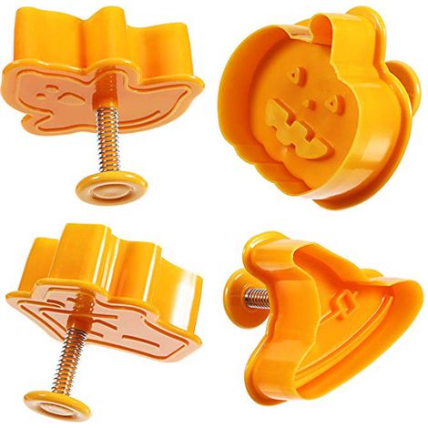 Set mit 4 Halloween-Ausstechformen, 3D-Keksstempel, Ausstechform, DIY-Gebäckutensilien (1/5)