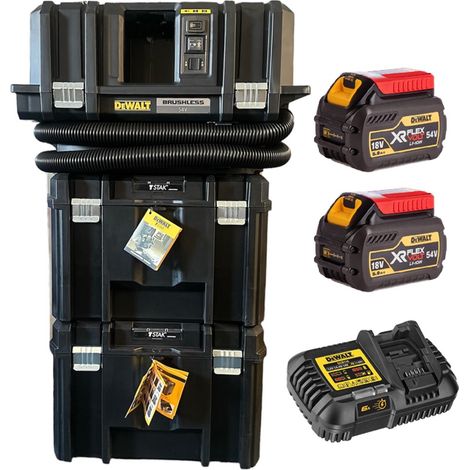 Dewalt Cordless XR FLexvolt M-Class Wet Dry Vacuum x2 Deep Tool TStak x2 6ah Kit (1/5)