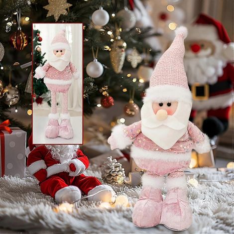 Décorations de Noël, figurine lumineuse Père Noël/bonhomme de neige/cerf avec jambes télescopiques, ornement de table, pour décoration de Noël et de mariage, 01A (1/5)