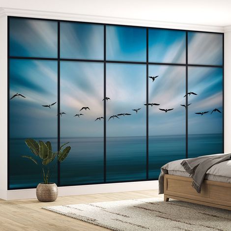Papier peint panoramique Trompe l'oeil Verrière - Ciel - 130 cm x 82 cm (1/5)