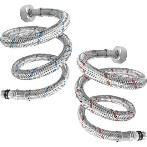 2 Pièces Flexible Robinet,G3/8 X M10,Acier Inoxydable,80cm,Cuisine,Salle De Bain (1/5)
