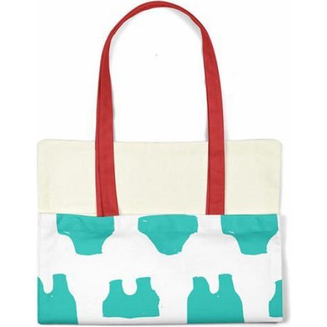Sac shopping / tote bag Bonamaison en coton 34 x 40 cm - anse épaule, réutilisable (1/4)