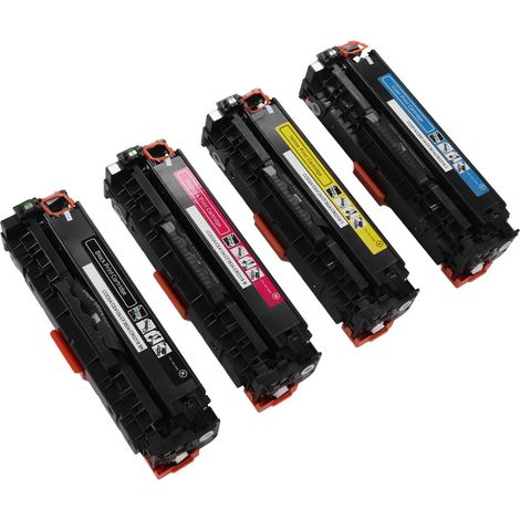 4 x 304A CC530A CC531A CC532A CC533A Tonerkartuschen für CM2320 MFP CP2025, 4er-Pack (1/5)