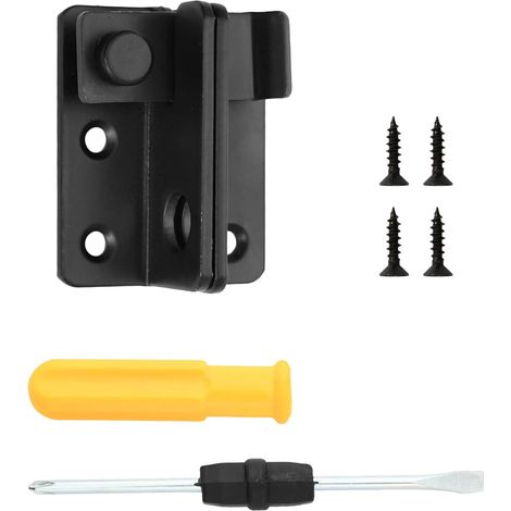 Boulons de portail en acier inoxydable pour portails en bois, loquet de porte d'abri de jardin verrouillable avec trou de cadenas, lot de verrous noirs pour jardin, abri de jardin, clôture (1/5)