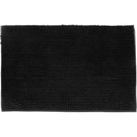 Tapis de bain "Chenille" 50 x 80 cm Atmosphéra - Chenille Noir (1/5)