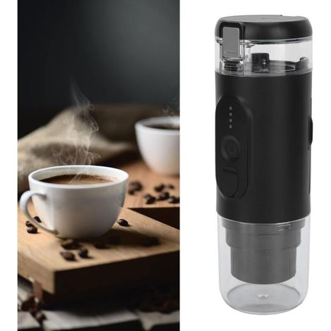 Tragbare Kaffeemaschine, Reisekaffeemaschine, Outdoor-Autobüro, kompatibel mit Kapseln und gemahlenem Kaffee, mit USB-Aufladung, Reise-Gadget MUMU (1/4)