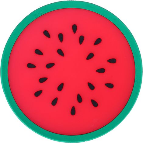 Sous-verre en silicone en forme de pastèque, dessous de verre antidérapant pour table, accessoire de cuisine pratique et décoratif. (1/5)