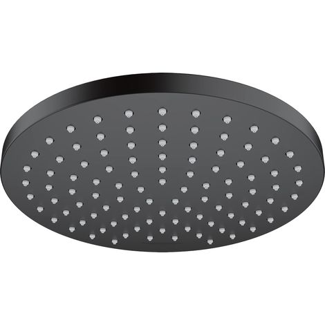 Douche de tête avec 1 type de jet, Douche de pluie ronde (⌀ 205 mm), Pommeau de douche pour montage au mur/plafond, Noir mat (1/5)