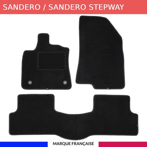 Tapis de voiture - Sur Mesure pour SANDERO / STEPWAY (dès 01/2021) - 3 pièces - Tapis de sol antidérapant pour automobile (1/4)