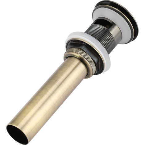 Lot robinetterie éviers salle de bain G1/4 laiton bronze vert, bonde clic-clac avec trop-plein, finition bronze patiné, mécanisme pop-up pour lavabo, pack complet (1/3)
