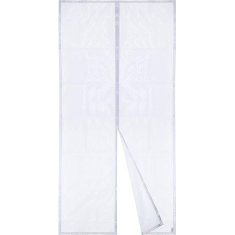 Moustiquaire Magnétique Pour Porte , Rideau en Maille, Joint Magnétique de Haut en Bas avec Fermeture Automatique, Maintient l'air frais à l'intérieur (120x210cm, Blanc) (1/5)