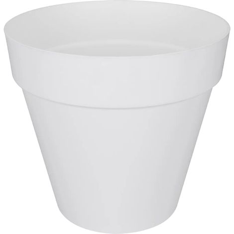 Elho Loft Urban Rond 20 - Blanc - L 19 x B 19.3 x H 18 cm - extérieur - 100% recyclé