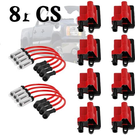 Bobine di accensione per motori da 4,8L a 6,0L, tensione massima 26.000V, resistenza primaria 0,660 ohm, struttura robusta in metallo e plastica, compatibile con D581 (1/5)