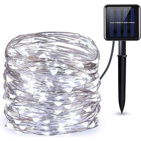 Guirlande lumineuse solaire, 65,6 pieds 200 LED 8 motifs, guirlande lumineuse de Noël pour les mariages d'arbres de cour