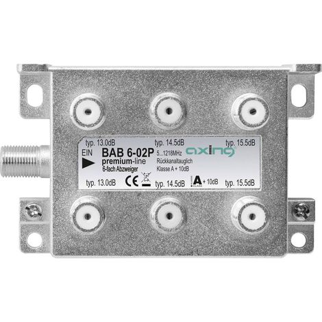 Axing BAB 6-02P Dérivateur TV câble 6 voies 5 - 1218 MHz X998491 (1/2)