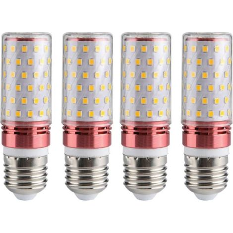 Lot de 4 ampoules LED E27 12 W 220 V, douilles pour lampe de table, lustre, éclairage d'urgence domestique, blanc naturel (1/4)