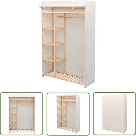 Garde-robe Design moderne, Armoire Etagère de rangement, en tissu et bois de pin 110 x 40 x 170 cm OIB1195E (1/5)