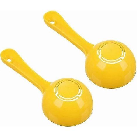Cuillère à déjeuner en plastique semi-circulaire, cuillère à déjeuner antiadhésive en plastique, outil pour sushi, lot de 2 (jaune) (1/5)