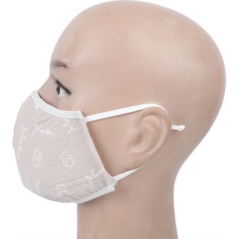Masque anti-poussière respirant pour homme et femme, usage quotidien, anti-smog, lavable, imprimé jaune (1/5)
